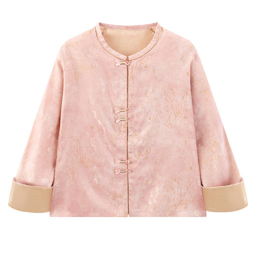 百媚生 新中式轻薄外套宽松春夏人丝提花上衣66110 商品图4