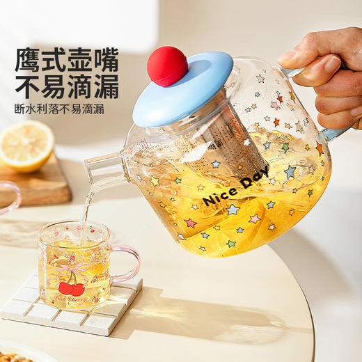 摩登主妇高硼硅玻璃冷水壶家用大容量养生泡茶壶套装耐高温凉水壶 商品图2