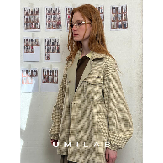 UMILAB｜诺丁山*复古miu系100%棉轻量k皱双面穿中长廓形外套C1015V 商品图2