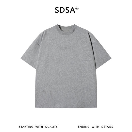 SDSA男装2026新款高贵轻奢美式复古刷漆印花字母圆领短袖T恤百搭 商品图0