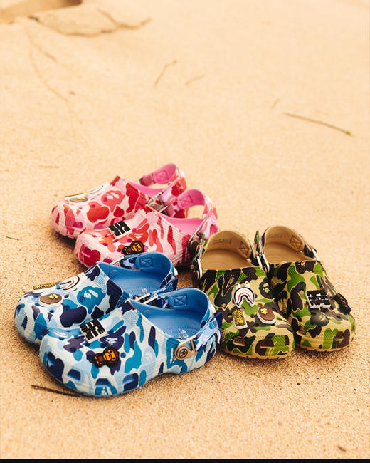 【渠道价】【授权链齐全】CROCS  BAPE卡骆驰联名迷彩洞洞鞋成人款&儿童款拖鞋男女款奥莱仓直发 商品图0
