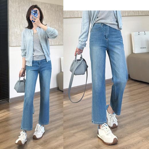 【春日蓝调】标杆9分裤！2026春夏刚需修腿好版型四面弹牛仔裤女窄直筒法棍裤！ 商品图4