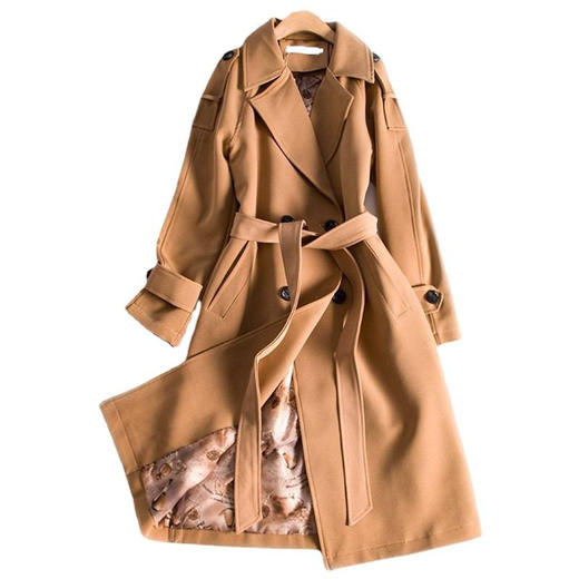 丁摩 风衣女中长款春秋宽松收腰中长款修身显瘦气质风衣外套6ZF-8525 商品图4