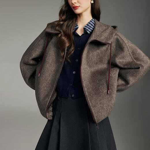 裁缝学苑AS650连帽毛呢短款双面羊绒外套纸样女装新款上衣样板图纸 商品图3