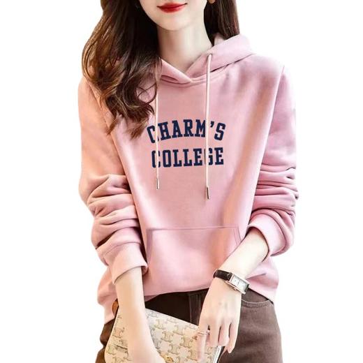 百媚生 连帽棉质卫衣运动宽松休闲时尚印花外套上衣6703 商品图0