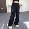 F032307春秋新款男女同款休闲百搭大口袋直筒阔腿长裤 商品缩略图11