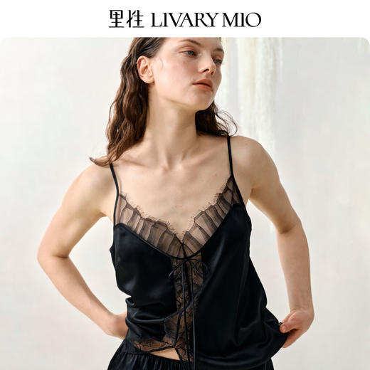 Livary Mio/里性 曼舞性感风女士蕾丝吊带睡衣透视网纱家居服套装 商品图8