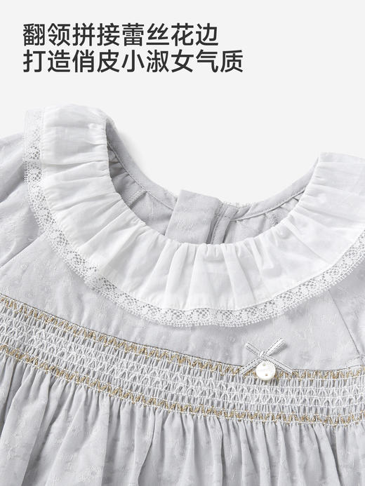 英氏女童连衣裙夏季新款短袖灰色系裙子纯棉公主裙YRLCJ2S026A 商品图3