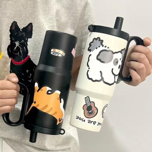 【高颜值❗️萌趣水杯】冰霸杯吸管杯双饮保温杯便携随行巨无霸不锈钢学生萌趣水杯。ya 商品图3