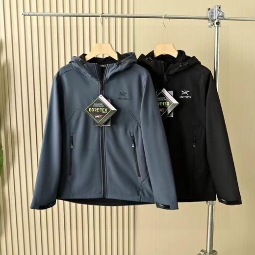 F032314春季加绒软壳三防功能连帽冲锋衣拉链长袖外套 商品图2