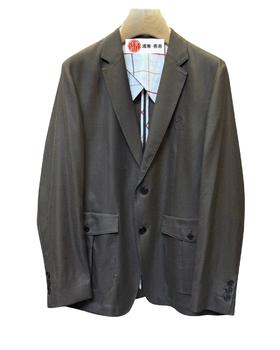 男款刺绣麻料西装外套zo015