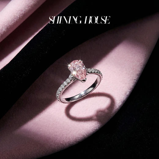 告白·Shining系列 ShiningHouse[培育] 18k金钻石戒指 水滴形1克拉钻人工真钻人造钻石K金戒指时尚钻石戒指卓越匠心奢耀臻献【此商品不支持7天无理由退货退款】 商品图3