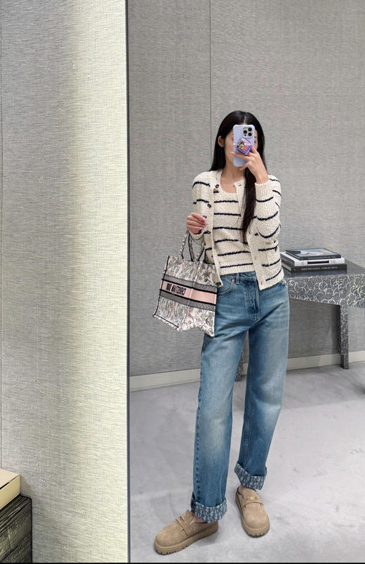 迪奥  最新款26Ss新款卷边老花牛仔裤 商品图8