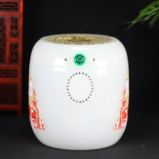 骨灰坛琉璃白玉地藏王菩萨骨灰桶骨灰坛 商品图0