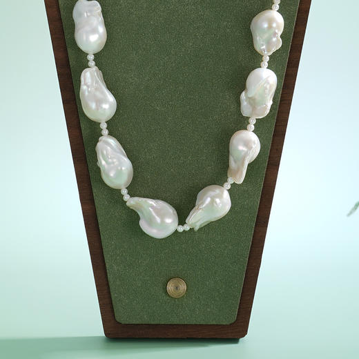 子佩集【潮汐褶皱】银S925珍珠惜王妃项链【BLKXL002】2.5mm小珠14-18mm巴洛克珠2601 商品图1