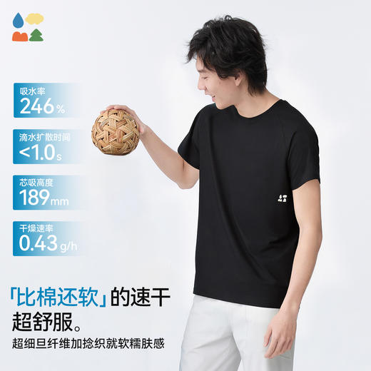 【成人棉感速干短袖T恤】森林棠26夏款汗跑跑简约百搭通勤运动男女款速干圆领上衣40162288 商品图1