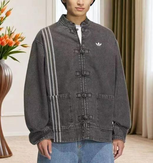 F032333春季新款中国古风男女立领牛仔水洗棉宽松唐装外套 商品图11