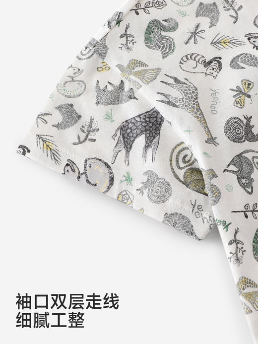 英氏儿童衣服男女童夏季短袖t恤纯棉动物圆领上衣YRTCJ2S021A 商品图2