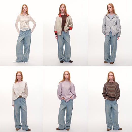 UMILAB｜倒影*重工烧花原创菱格纹VTG洗水 轻薄春夏牛仔裤OP1328V 商品图1