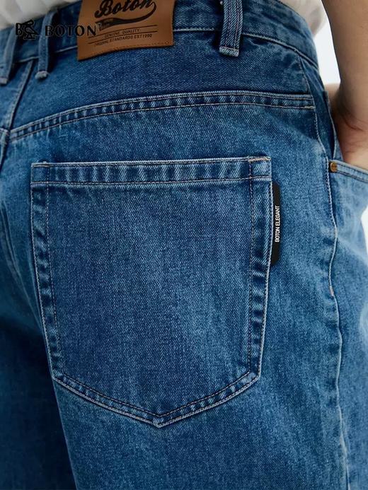 [纯棉]波顿男士夏季宽松牛仔中裤 夏季纯棉透气五分裤 休闲百搭裤子MF006225 商品图4