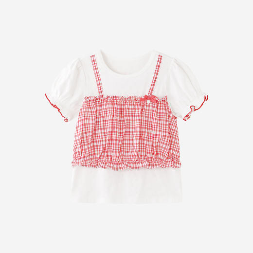 【商场同款】英氏女童短袖T恤春夏新款圆领上衣儿童透气小衫 商品图4