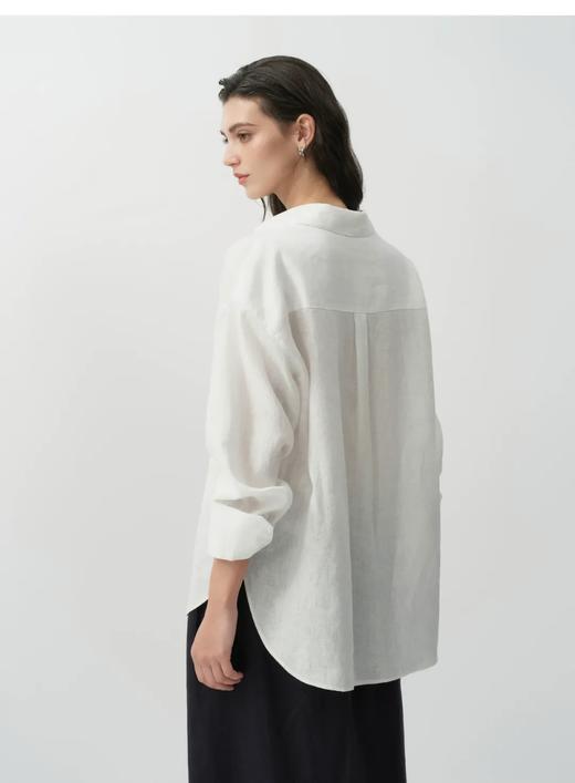 F032372轻盈挺括舒爽有型静奢老钱风双门襟设计亚麻衬衫 商品图8