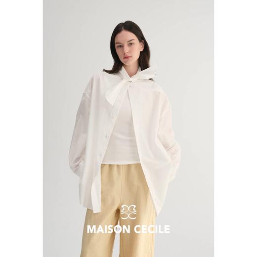 MC两色|高支全棉舒适优雅设计感兔耳朵廓形衬衫MAISON CECILE 商品图2
