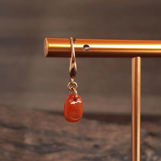 【天然正品】A货翡翠AU750玫瑰金镶天然细腻糯种方型红翡绿翠鸳鸯款翡翠耳坠280226NJS80 商品图3