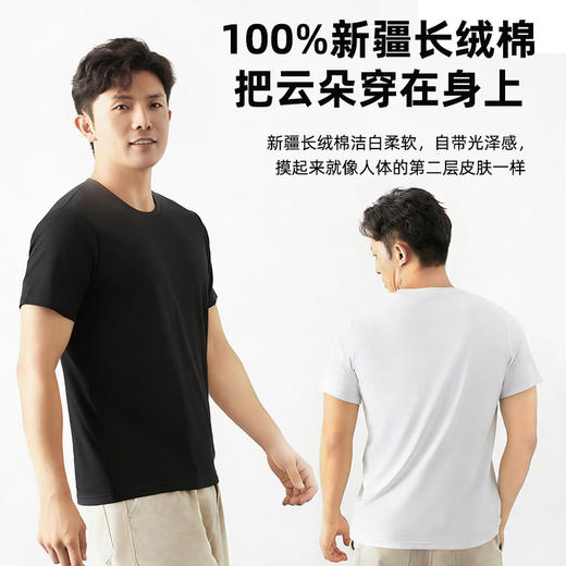 男士长绒棉液氨短袖T恤 商品图4