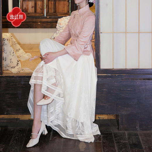 逸红颜《音袅》2026冬新品温柔白月光蕾丝网纱百搭半身伞裙女 商品图3