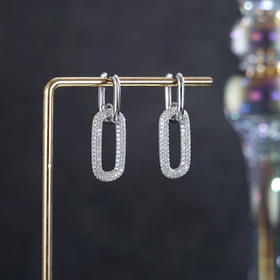 子佩集【雪域极光】银S925耳环【Z12608HPA】时尚扣环圆圈2601