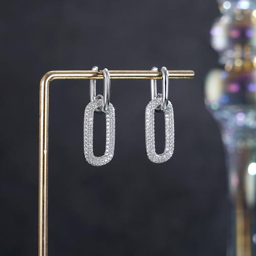 子佩集【雪域极光】银S925耳环【Z12608HPA】时尚扣环圆圈2601 商品图0