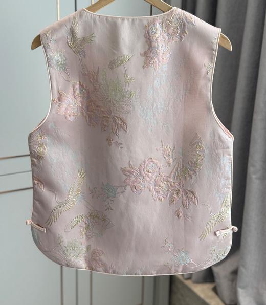 新中式宋锦提花盘扣马甲 商品图11