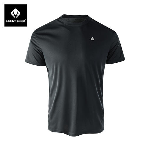 【99元任选3件】LUCKY DEER幸运鹿情侣款户外轻薄跑步速干冰感透气运动短袖 商品图2