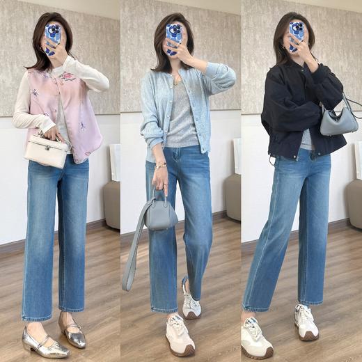 【春日蓝调】标杆9分裤！2026春夏刚需修腿好版型四面弹牛仔裤女窄直筒法棍裤！ 商品图3