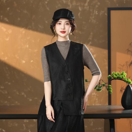 丁摩 真丝香云纱龟纹百搭时尚马甲6610 商品图0