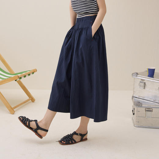 谜底肌理感阔腿裤八分裤2026夏新品腰头立条利落有型女262MK0487 商品图1