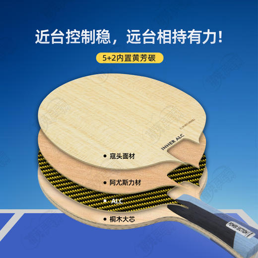 【送三星球】卓隆&郗恩庭乐章力量power乒乓球拍底板内置ALC弧圈快攻型乒乓底板 商品图2