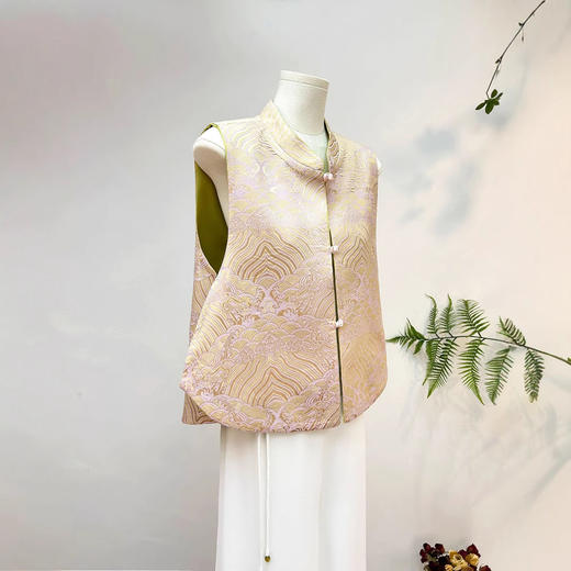 丁摩 新中式凤凰双面穿马甲女春夏新款国风立领坎肩年轻减龄马夹6ZF-3233 商品图1