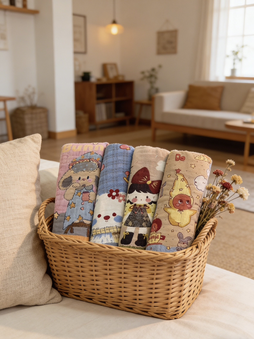 四层棉纱毛巾4条