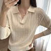 【3-5天发货】春夏打底衫 老钱风拉夫绞花polo领针织衫 商品缩略图1