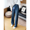 【春日蓝调】多选双版本！春季秋四面弹窄版阔腿裤 显瘦直筒牛仔裤女2026新款 商品缩略图1