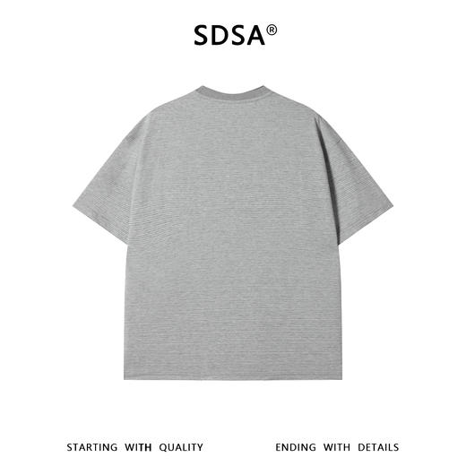 SDSA男装2026新款轻奢极简风横纹金属字母设计圆领短袖T恤百搭 商品图4