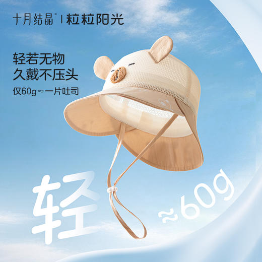 粒粒阳光儿童防晒帽女童帽子渔夫帽网孔透气男童遮阳帽夏 商品图5