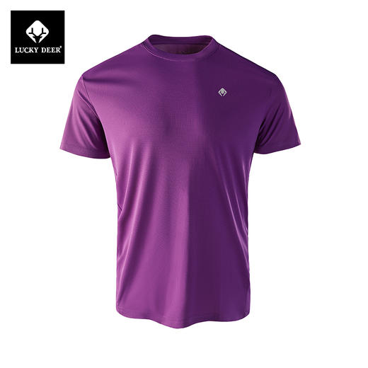 【99元任选3件】LUCKY DEER幸运鹿情侣款户外轻薄跑步速干冰感透气运动短袖 商品图3