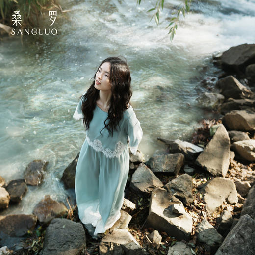 轻盈随心』桑罗蓝蕾丝拼接真丝睡衣套装100%桑蚕丝女家居服可外穿 商品图2