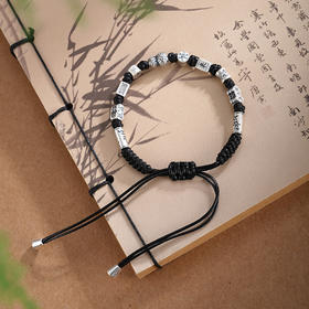 子佩集【福乐安康】银S999手链【LIC084S】0仿古抽拉绳2601