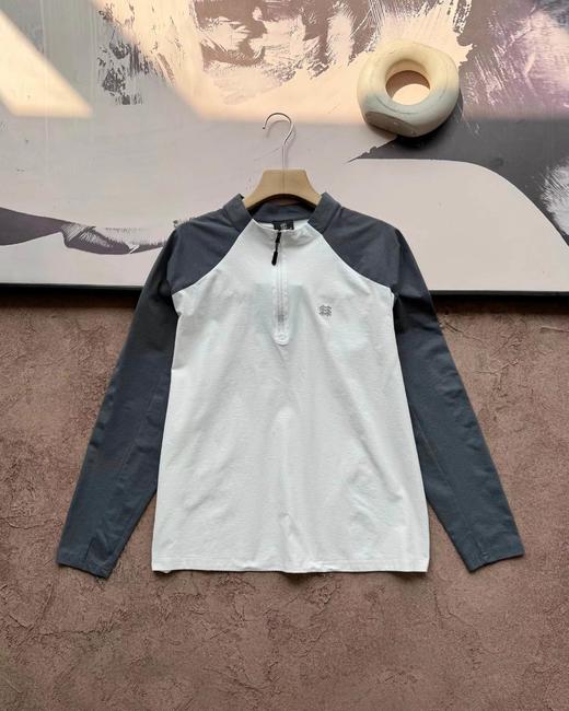 F032319春冬户外新款男款弹力运动休闲中厚半拉链打底衫长袖 商品图6