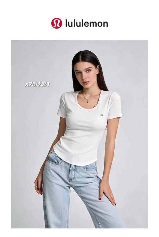 F032368一包三件装春夏新款女士三色冰感大U领燕尾短袖T 商品图14