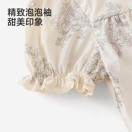 【商场同款】英氏女童连衣裙夏新款儿童印花裙子纯棉短袖甜美童装 商品图4